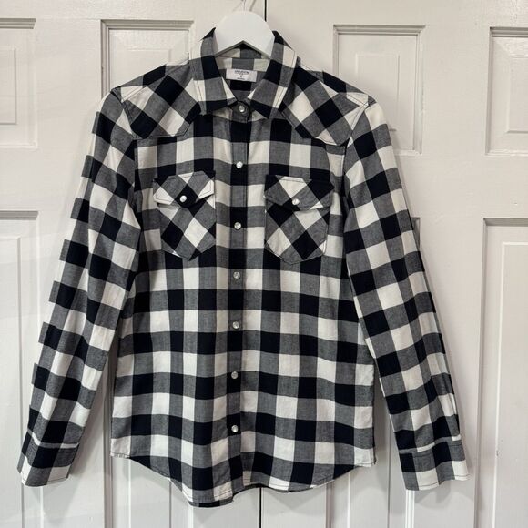 UNTUCKit For Her Holden Buffalo Check Plaid Flannel Shirt Size 6 Pearl Snap EUC - Picture 2 of 11